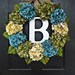 Large Full Customizeable Hydrangea Door Wreath for Spring