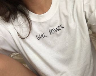 GIRL POWER Feminist Embroidered T-Shirt