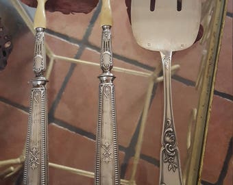 antique silver and ivory cutlery set