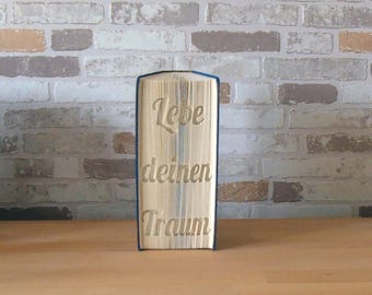 Folded book-Live your Dream//book//book Folds//Decoration//Bookfolding//gift//Make dreams come true