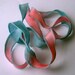 Hand Dyed Painted Habotai Silk Wrap Bracelet - aqua salmon Silk Fairy Ribbon DIY wrap bracelet Silk Bracelet Ribbon Bracelet