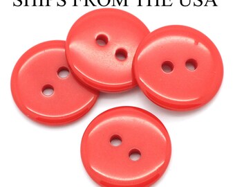 50 3/4" Bulk Red Buttons 18mm Red Plastic Buttons Bulk Red Buttons Wholesale Buttons 3 4 inch black Red Buttons