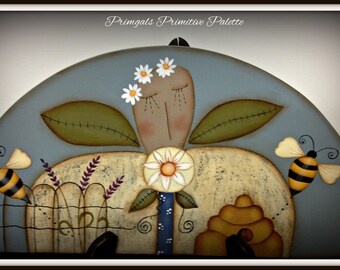 Primitive Garden Angel Wood Door Crown Topper-Home Decor