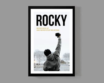 Rocky Movie Poster - Inspirational Quote Print - Motivational, Sports, Boxing, Historic, Iconic