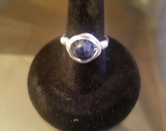 Lapis Lazuli Wire Wrapped Ring