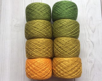 Mulberry silk 100%,handdyed yarn, hand painted. Summer set. 200g.