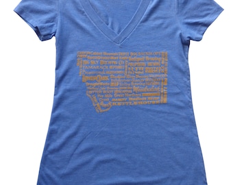 Women's Blue Montana Brewery V-neck