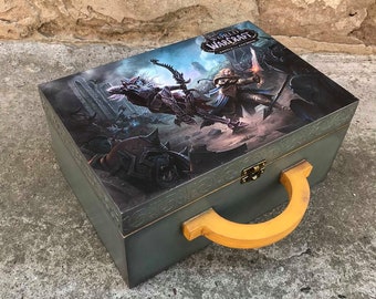 World of Warcraft, Battle for Azeroth, WoW, Storage box, Jewelry box, Dark decor, Geek, Nerd, Video game, Gamer gift, Wooden suitcase box
