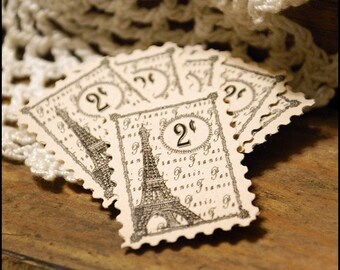 Paris 2 cent Stamp - Eiffel Tower Set of 6