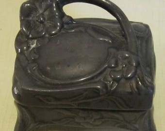 Gorgeous art nouveau pewter jewelry box, trinket box, dressing table accessory, ca 1900