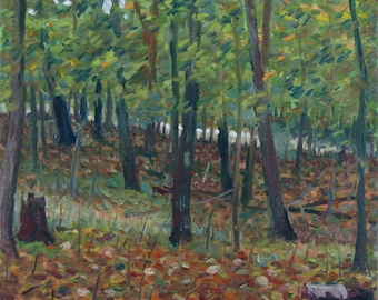 Grove of Trees, Early Autumn - original painting
