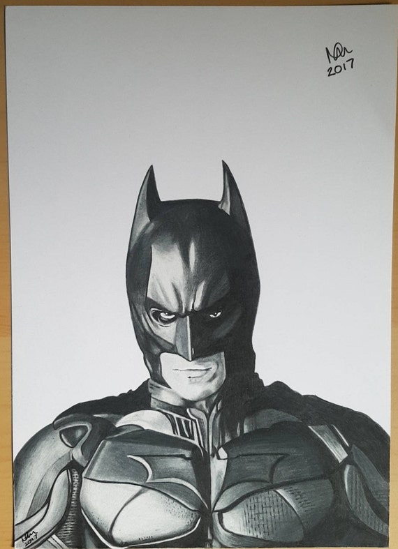 ORIGINAL DRAWING Batman prismacolor pencil drawing superhero