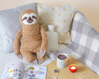 Hot water bottle cover, Sloth, Rustic, Wellness, Whimsy wellness, woodland animals, Faultier, Faulpelz, home, decoration, softie