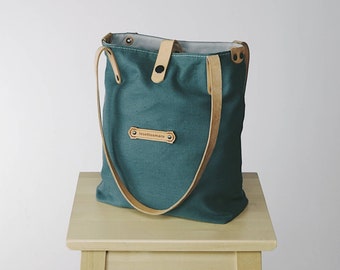 BRISTOL - Blue Bag purse for her Handmade handbag for women Made in Italy Blue handbag Canvas tote Shopping tote Fabric Summer linen bag