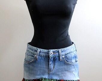 OSSY: Miniskirt in wax and denim