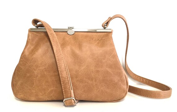 Brown Leather bag , leather handbag , handbag red leather shoulder bag , bag with strap , handbag with snap