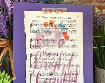 All Things Bright and Beautiful Hymn Print