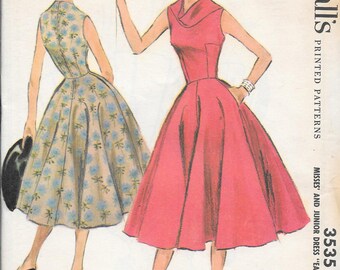 Vintage 1950s McCall's Sewing Pattern 3535 - Misses' Dress size 13 bust 31