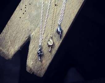 sterling silver FU middle finger cheeky pendant