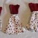 Plus Size Barbie Outfits, Burgundy Flowers - Handmade