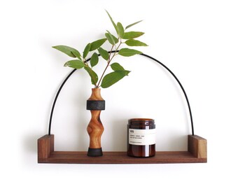 Hanging shelf, wall shelf, wooden shelf, reclaimed wood, shelf vase, hanging vase, hanging frame,