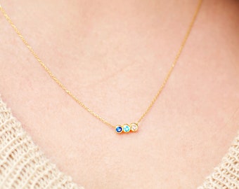 Family Birthstone Necklace, Birthstone Necklace, Dainty Necklace, Mothers Necklace, Birthstone Gifts, Gifts for Mothers Jewelry