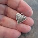 10 Heart Charms with Vine Design Flat Double Sided with Varying Amounts of Dark Contrast Read Details Valentine Hearts 17x15 mm