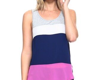 Vaneul Studio's Color Blocked Sleeveless Lightweight Top