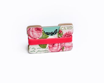 Handmade Wooden Wallet Credit Card Holder Decoupage