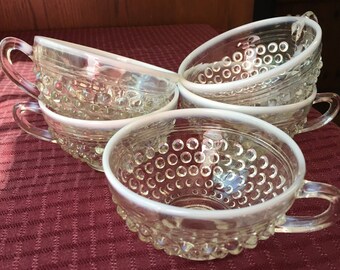 Beautiful Vintage set of 5 Fenton Opalescent MoonStone Coffee Cups