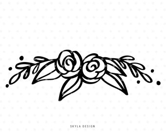 Floral svg cut file, Svg clipart, Flower Svg, Floral clipart, Wreath Svg, Flourish Svg, svg cutfile, svg cut file for cricut, silhouette