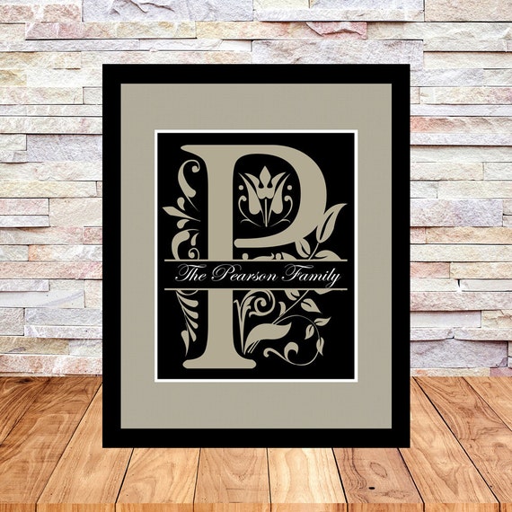 Monogram-Last-Name-Initial-Wall-Art-Print-Personalized