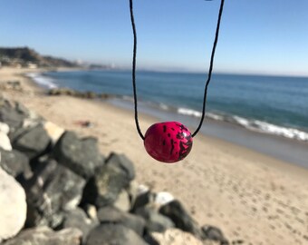 Tagua Nut / Pink Tagua Nut / Natural Necklace