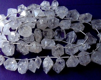 Moss Sparkling Herkimer Diamond Quartz Large Focal Stones