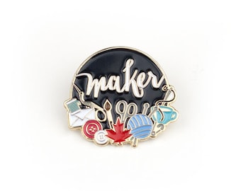 Canadian Makers - Enamel pin in black, lapel pin, Canada, Canadian