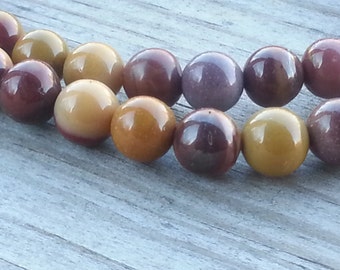 1-16" Strand Mookaite, Mookitem Hickorite Jasper Smooth 8mm Rounds (48 Beads)