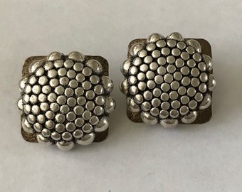 Marjorie Baer Silver and Bronze Pierced Earrings ~ San Francisco ~ 1991