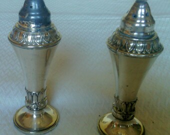 Vintage Silver Plate Salt and Pepper Shakers