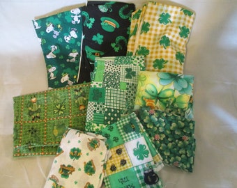 St Patricks Day Fabric Scrap Bundle - Craft-Quilt - 1.5 lbs