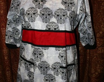 Skull Kappogi, a Japanese Apron (M-L)