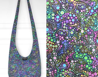 Hobo Bag Boho Bag Sling Bag Hippie Purse Crossbody Bag Boho Purse Bohemian Purse Slouch Bag Hippie Bag Hobo Purse Bubbles Effervescence