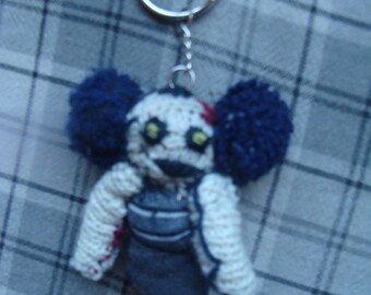 Spooky Horror Zombie Punk Rock Girl Cloth Doll Key Chain