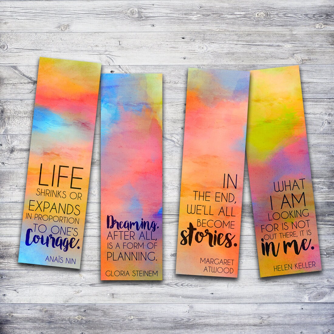 Feminist Inspirational Quote Printable Bookmark Set Gift for