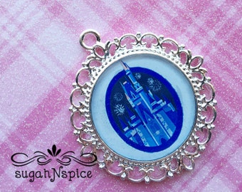 Magic Kingdom Pendant - Castle Pendant - Castle Necklace Pendant - Disneyworld Pendant - Disneyworld Necklace Pendant - Cinderella's Castle