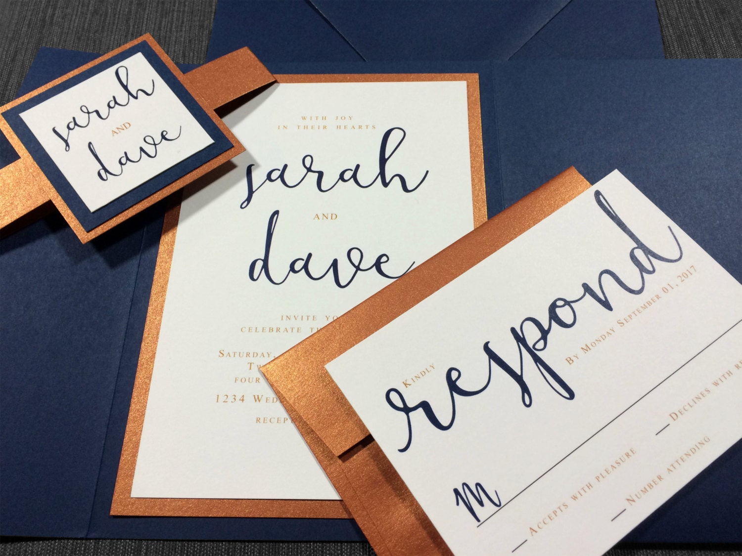 Copper Wedding Invitations 1