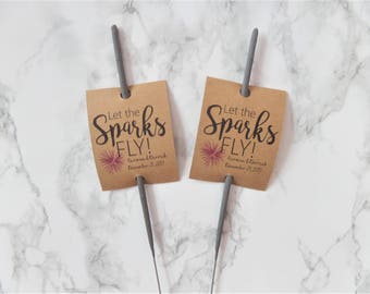 20 Let the Sparks Fly | Sparkler Tags | Wedding Favors | Wedding Favor Tags | Custom Tags | Party Favor Tags