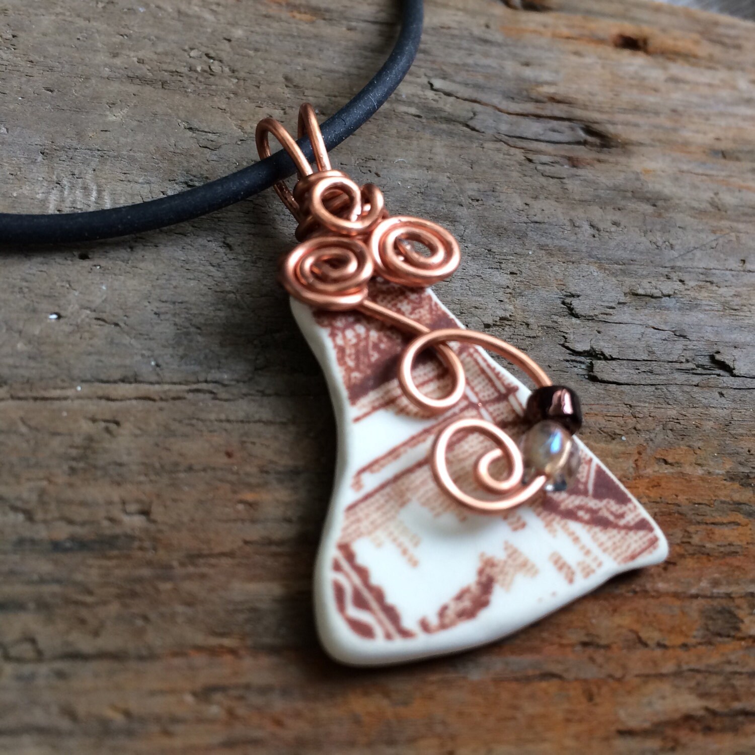 Vintage Pottery Necklace Pottery Shard Jewelry broken china