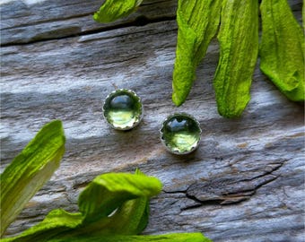 Peridot Stud Earrings 5mm Sterling Silver Green Stone Gemstone 925 Jewelry August Birthstone LunaMesaCo