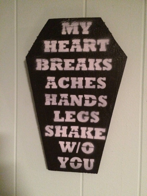Heart Break Coffin wooden cutout