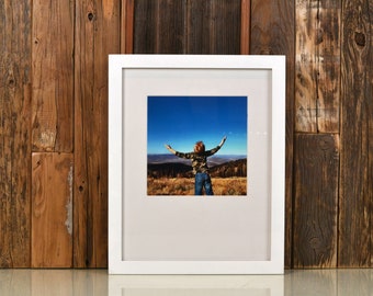 11x14" Picture Frame in 1x1 Flat Style with White Finish - IN STOCK - Same Day Shipping - Handmade 11 x 14 Solid Hardwood